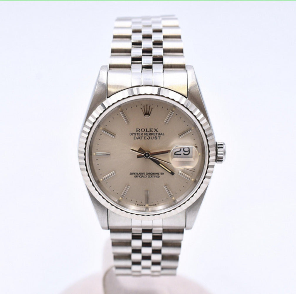 Rolex Datejust 36mm Steel and White Gold 16234 – Silver Dial