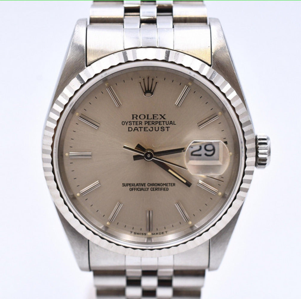 Rolex Datejust 36mm Steel and White Gold 16234 – Silver Dial