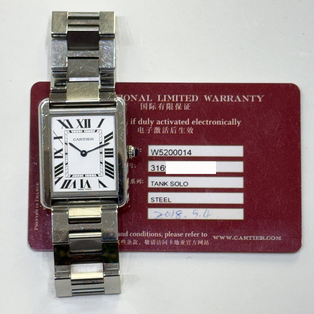 Cartier Tank Solo Large Stainless Steel W5200014 – Silver Roman Dial