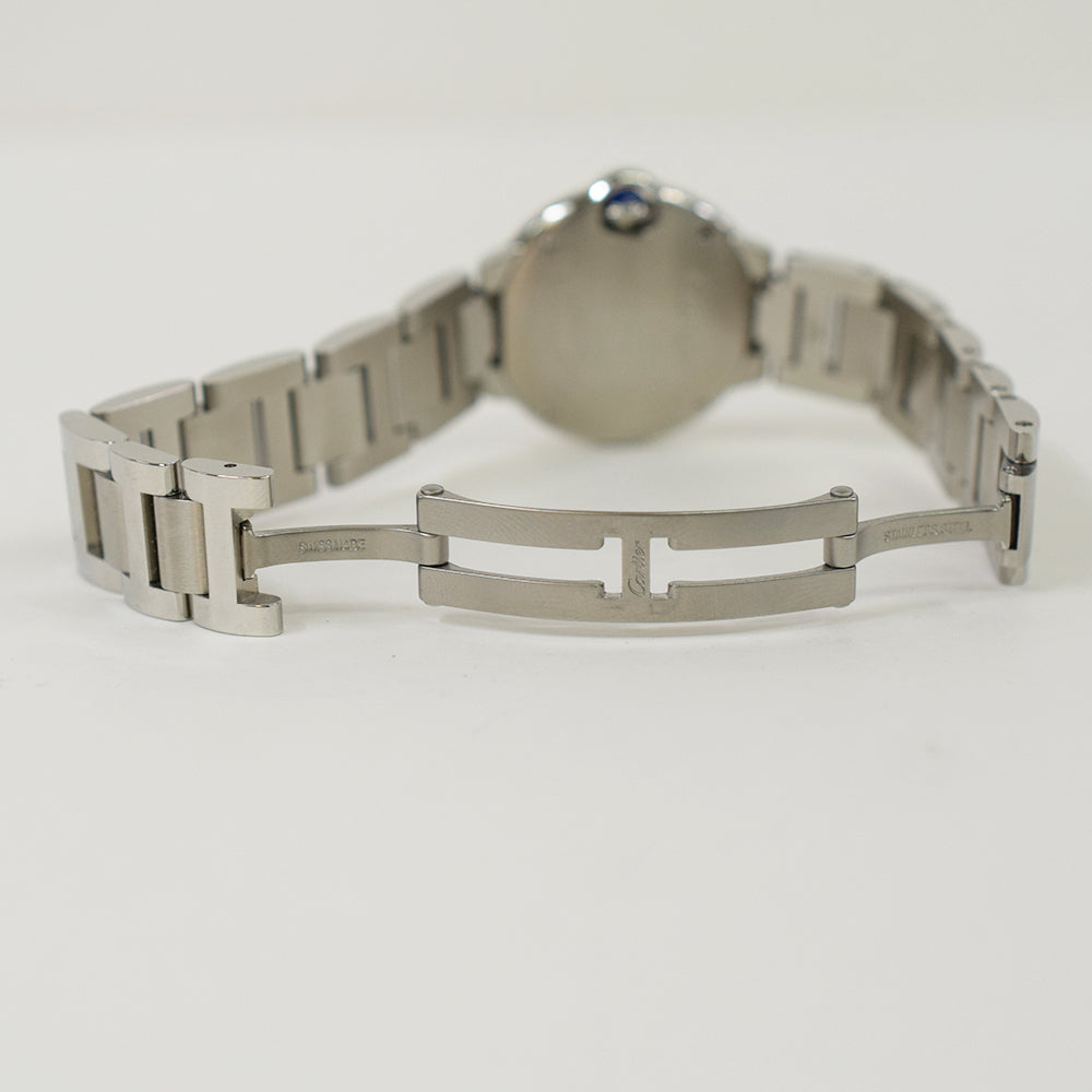 Cartier Ballon Bleu Small 28mm Diamond Bezel Steel W4BB0015 – Ivory Roman Dial