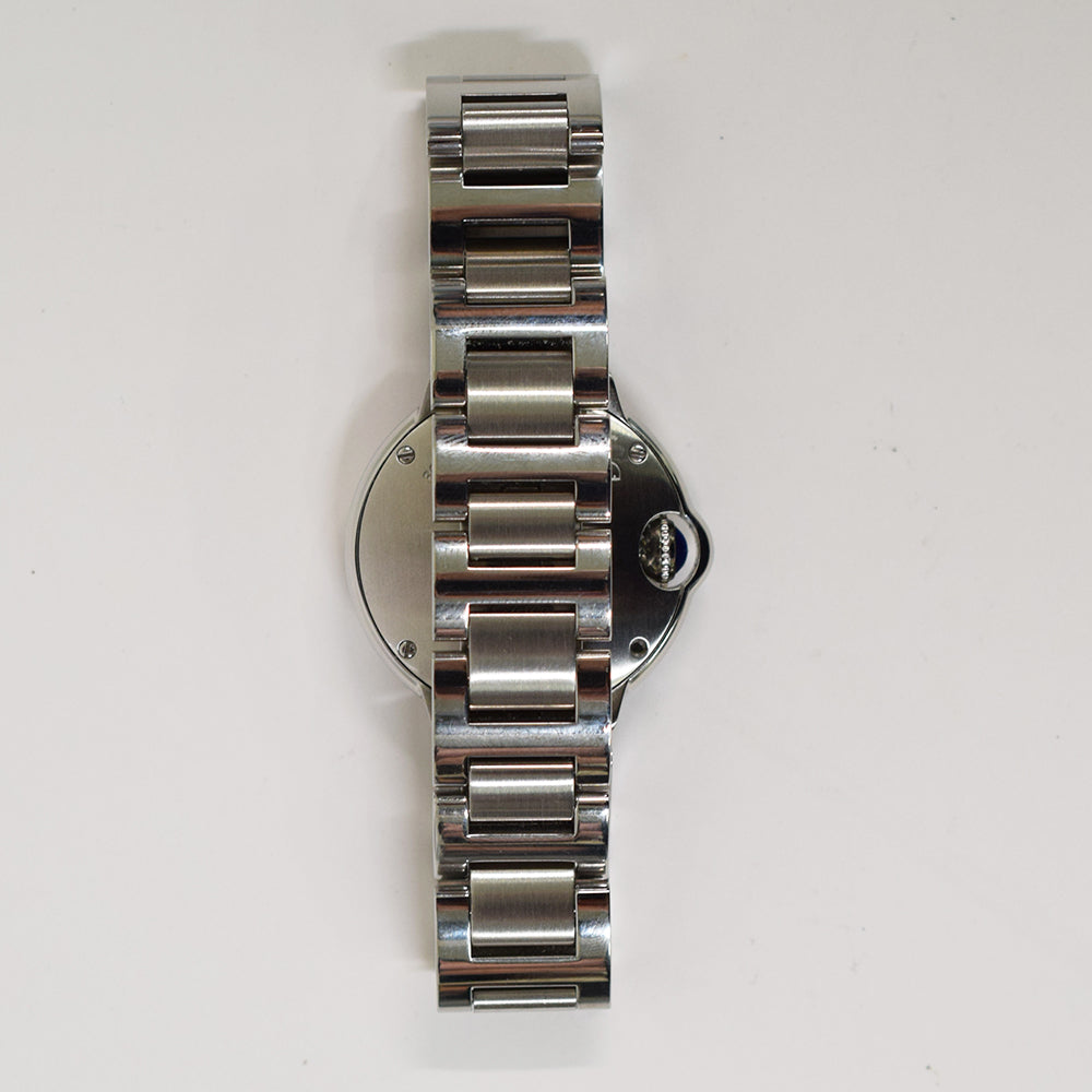 Cartier Ballon Bleu Small 28mm Diamond Bezel Steel W4BB0015 – Ivory Roman Dial