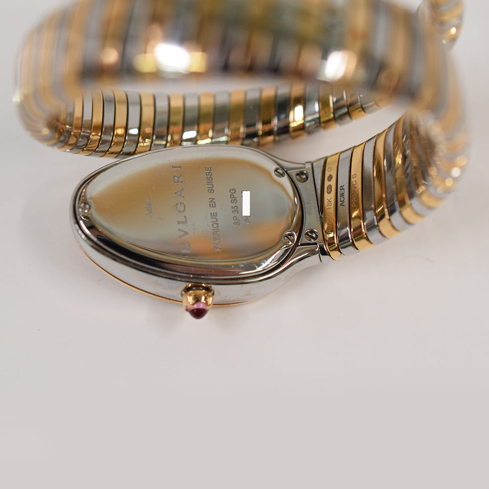 Bvlgari Serpenti Tubogas 35mm Steel and Rose Gold 103071 – Brown Roman Dial