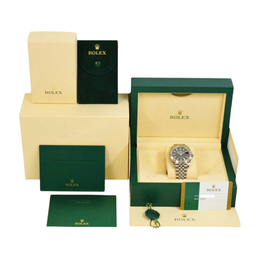 Rolex Datejust 41mm Steel and White Gold Fluted Bezel 126334 – Black Dial