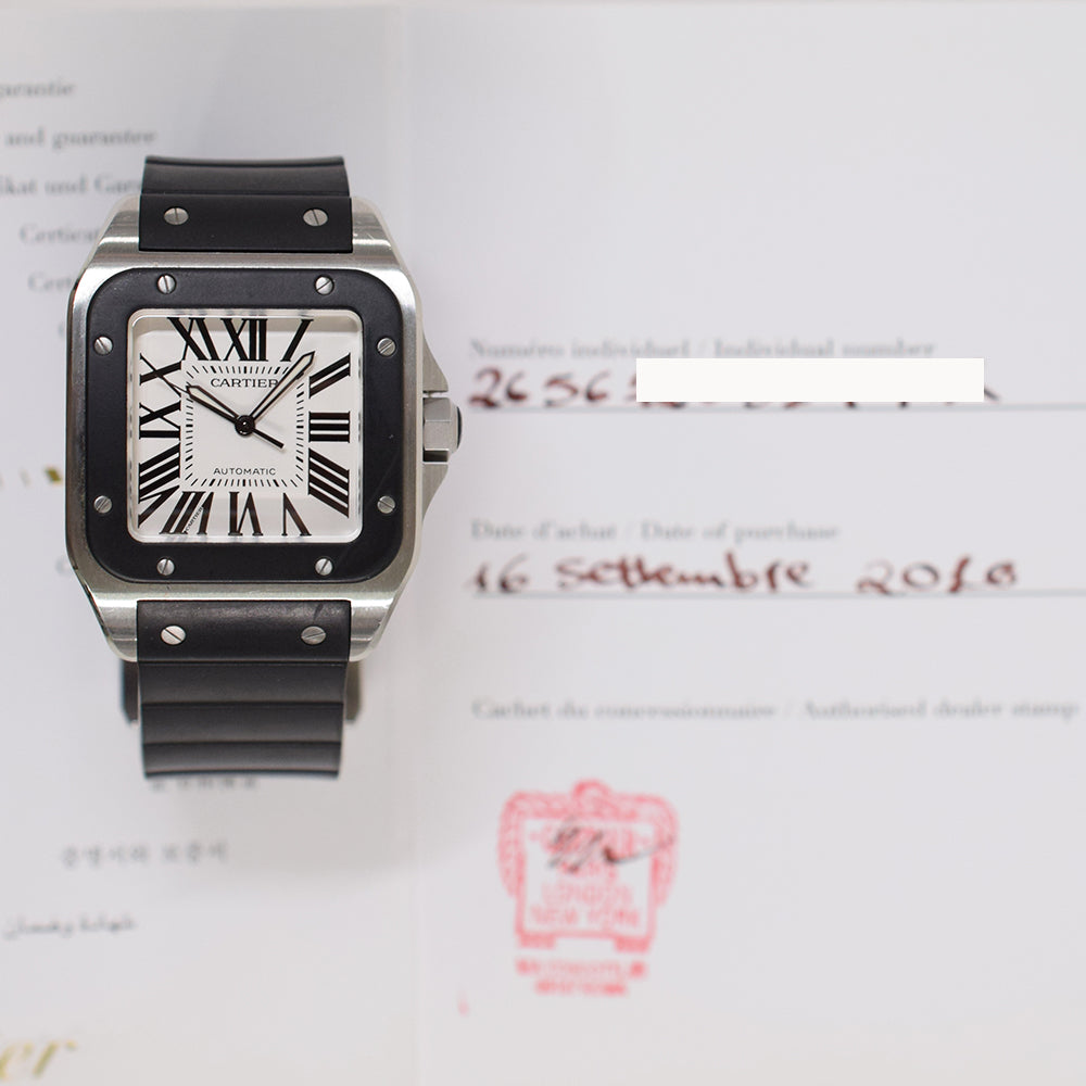 Cartier Santos 100 Large Steel W20121U2 – Silver Roman Dial