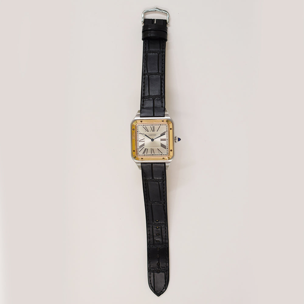 Cartier Santos-Dumont XL Steel and Rose Gold W2SA0017 – Silver Roman Dial