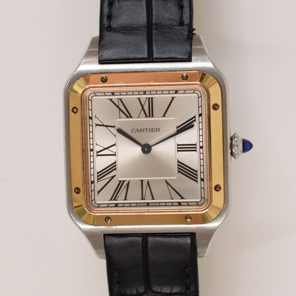 Cartier Santos-Dumont XL Steel and Rose Gold W2SA0017 – Silver Roman Dial