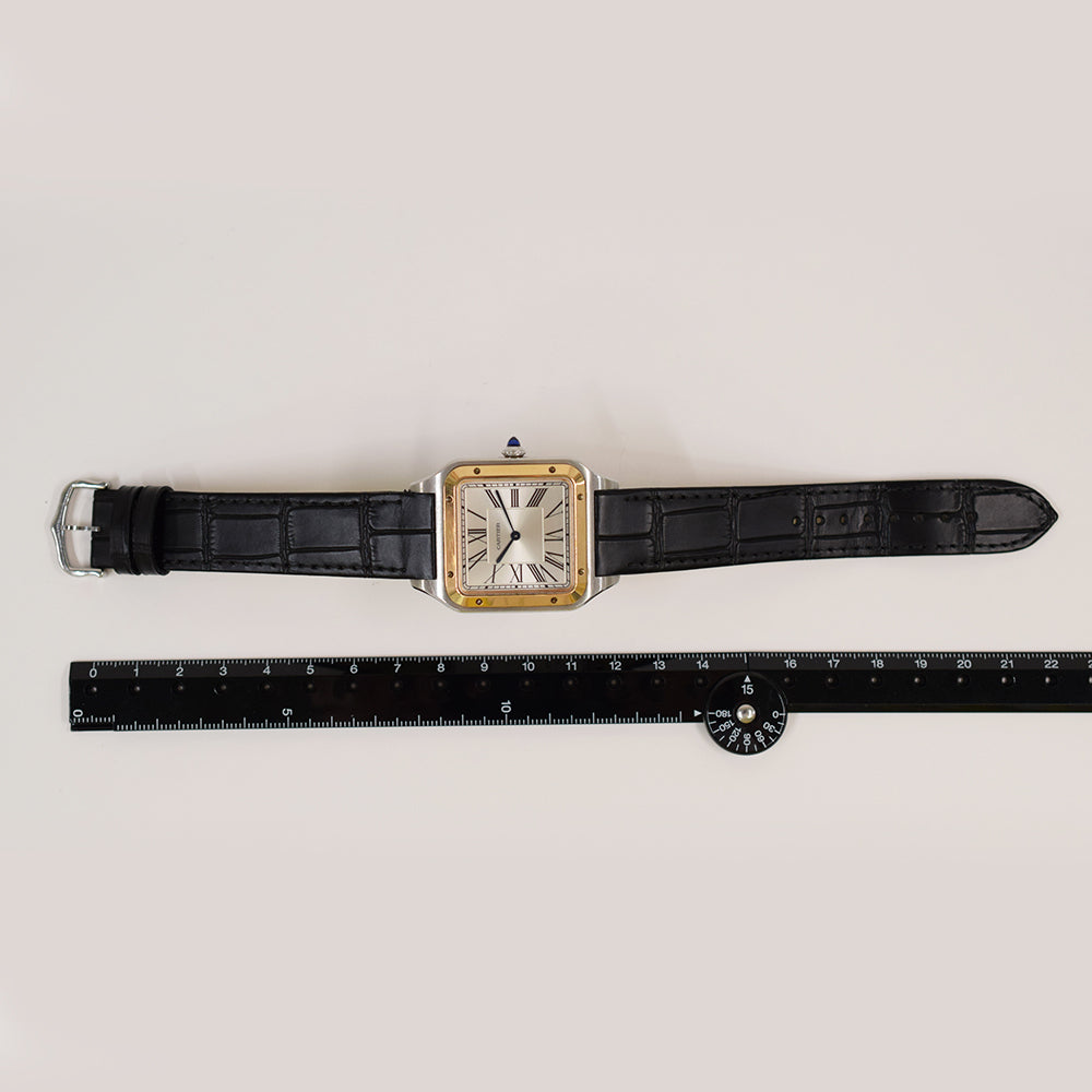 Cartier Santos-Dumont XL Steel and Rose Gold W2SA0017 – Silver Roman Dial