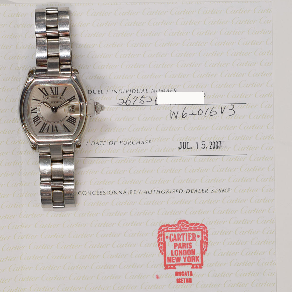 Cartier Roadster Steel 36.5mm x 30.5mm W62016V3 – Silver Roman Dial