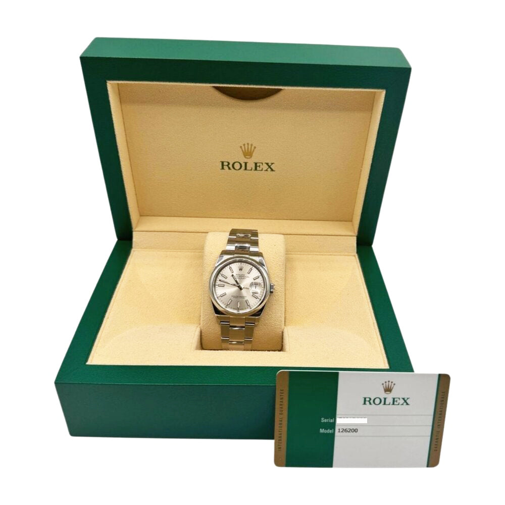 Rolex Datejust 36mm Steel Domed Bezel 126200 – Silver Dial