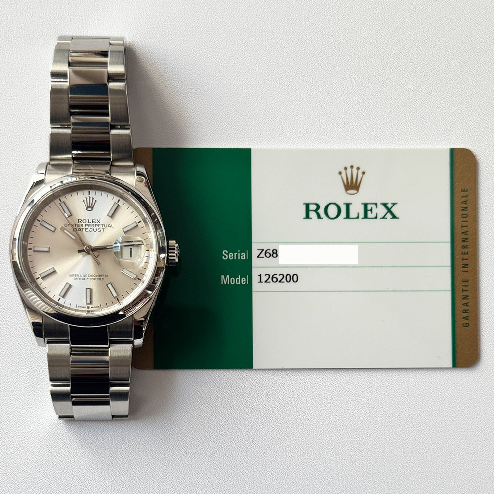 Rolex Datejust 36mm Steel Domed Bezel 126200 – Silver Dial