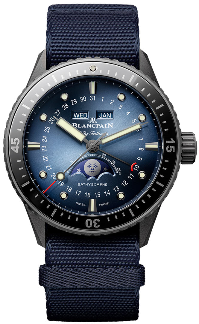 Blancpain Fifty Fathoms Bathyscaphe Quantième Complet Phases de Lune Ceramic Case (5054-0140-NAOA)
