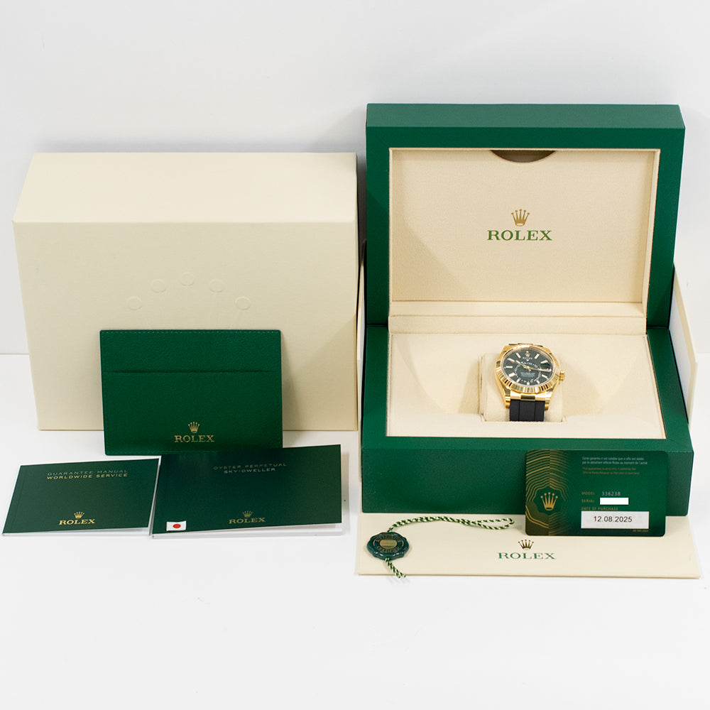 Rolex Sky-Dweller 42mm Yellow Gold 336238 – Green Dial