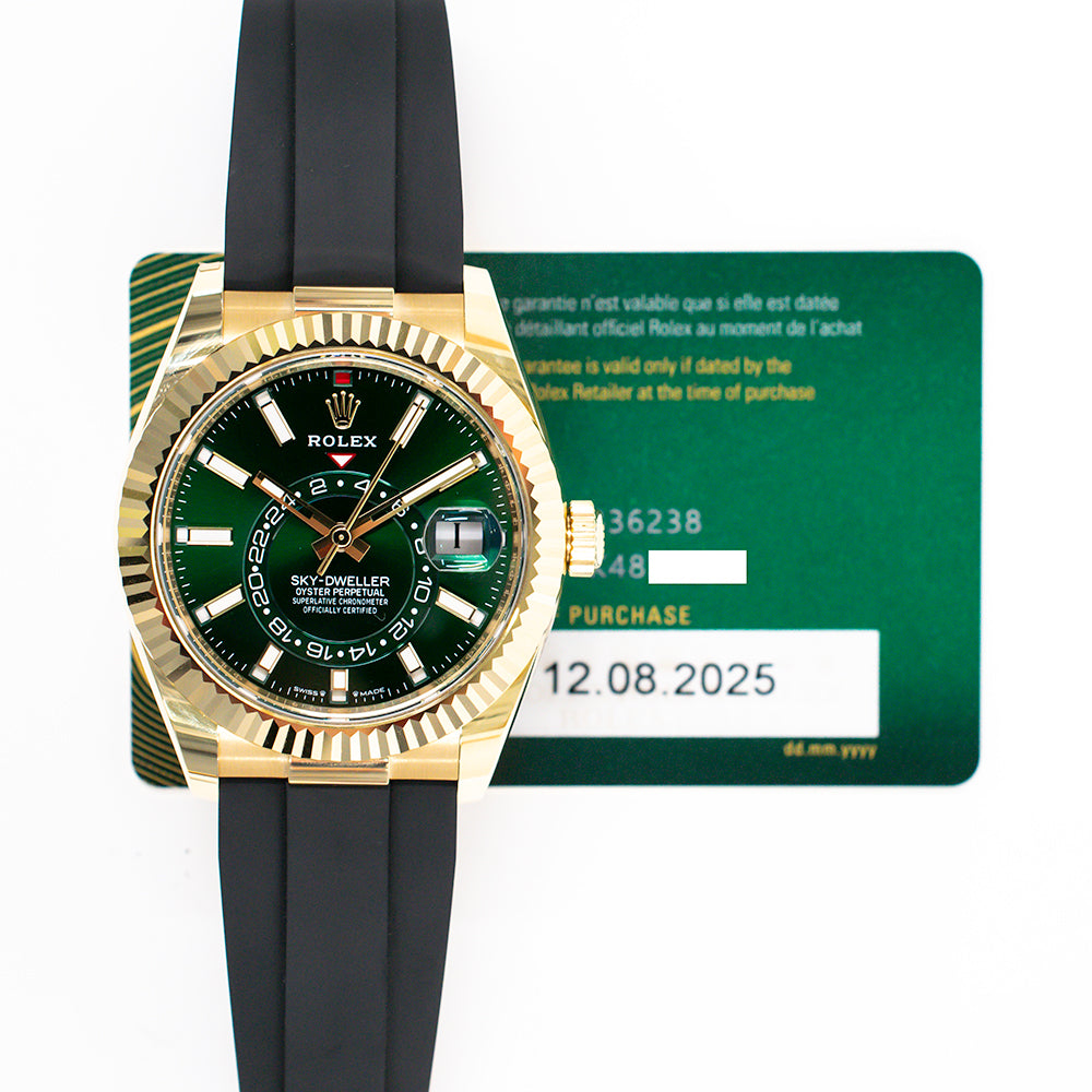 Rolex Sky-Dweller 42mm Yellow Gold 336238 – Green Dial