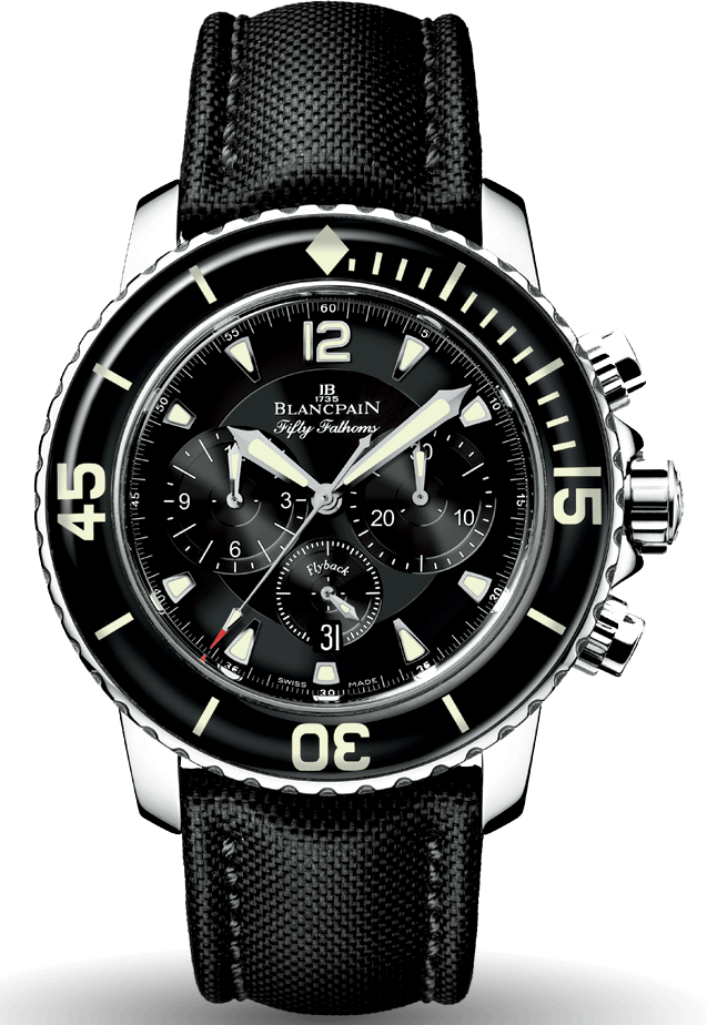 Blancpain Fifty Fathoms Bathyscaphe Chronographe Flyback 45mm Steel Black Canvas (5085F-1130-52A)