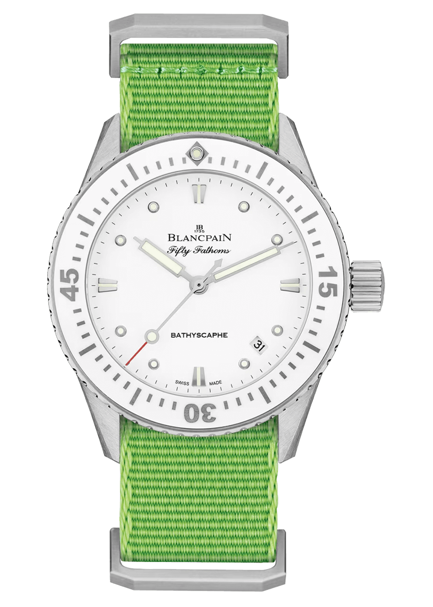 Blancpain Fifty Fathoms Bathyscaphe 38mm Ultra-Slim Bright Green (5100-1127-NAHA)