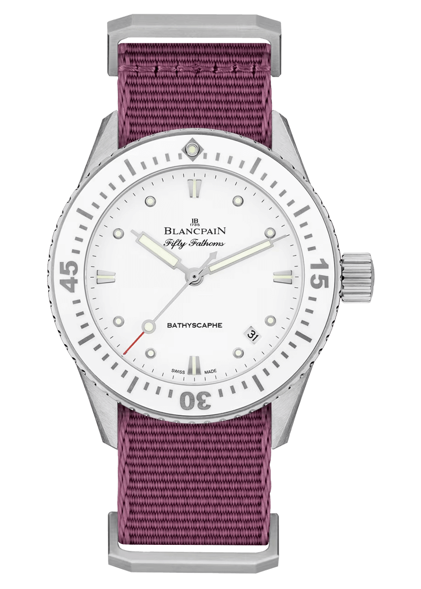 Blancpain Fifty Fathoms Bathyscaphe 38mm Ultra-Slim Purple NATO (5100-1127-NAVA)