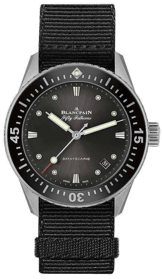 Blancpain Fifty Fathoms Bathyscaphe 38mm Steel Black NATO (5100B-1110-NABA)