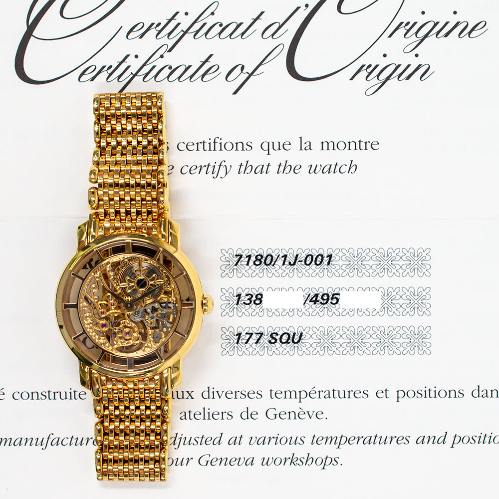 Patek Philippe Calatrava 31.5mm Yellow Gold 7180/1J-001 – Skeleton Dial