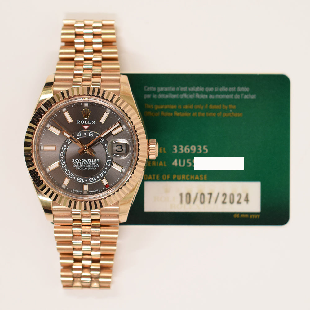 Rolex Sky-Dweller 42mm Everose Gold 336935 – Grey Dial