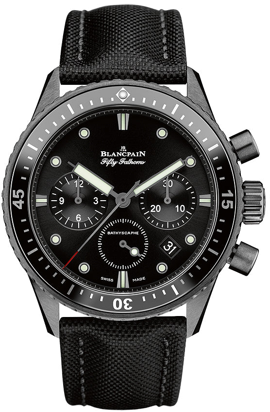 Blancpain Fifty Fathoms Bathyscaphe Chronographe Flyback Ceramic Black Canvas (5200-0130-B52A)