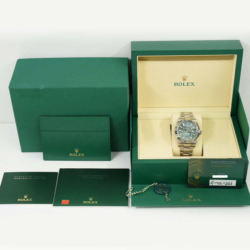 Rolex Sky-Dweller 42mm Steel and White Gold 336934 – Green Dial