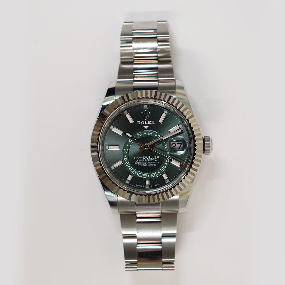 Rolex Sky-Dweller 42mm Steel and White Gold 336934 – Green Dial