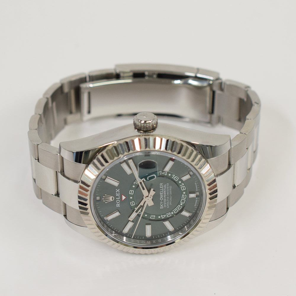 Rolex Sky-Dweller 42mm Steel and White Gold 336934 – Green Dial