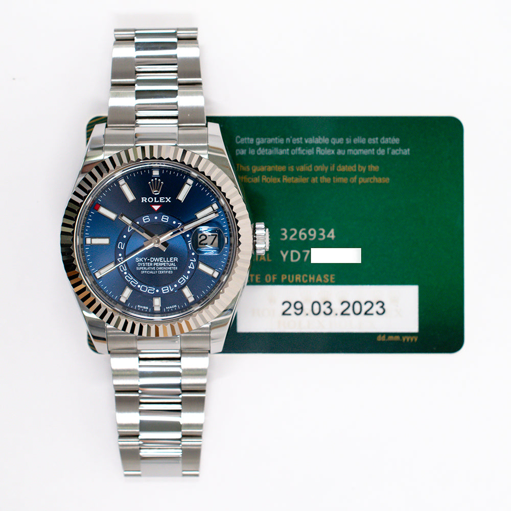 Rolex Sky-Dweller 42mm Steel and White Gold 326934 – Blue Dial