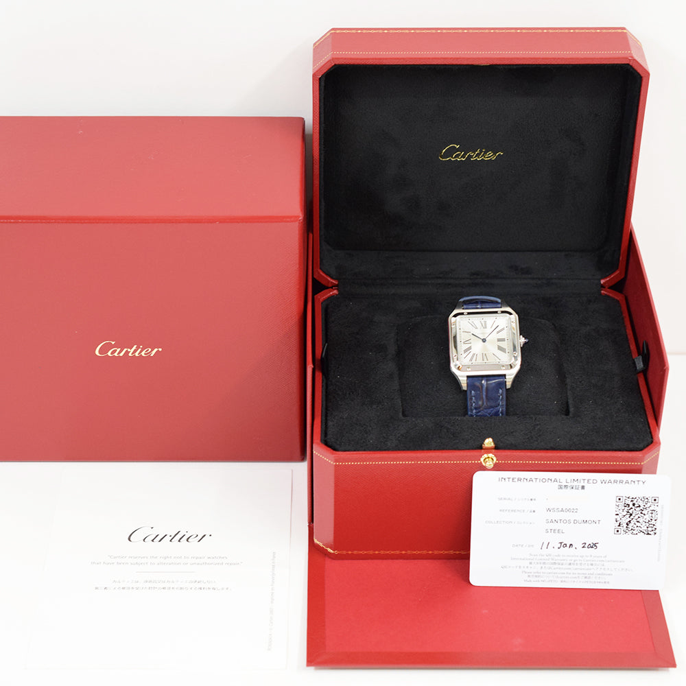 Cartier Santos-Dumont Large 43.5mm x 31.4mm WSSA0022 – Silver Roman Dial