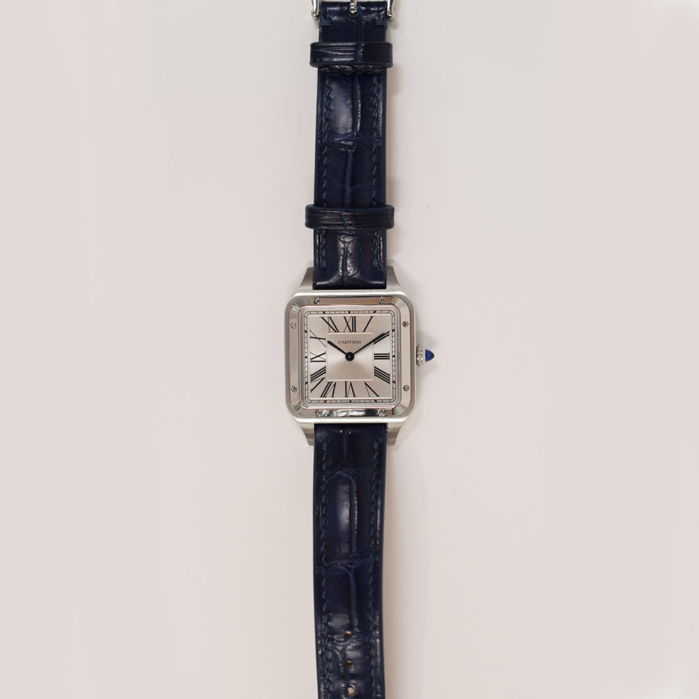 Cartier Santos-Dumont Large 43.5mm x 31.4mm WSSA0022 – Silver Roman Dial