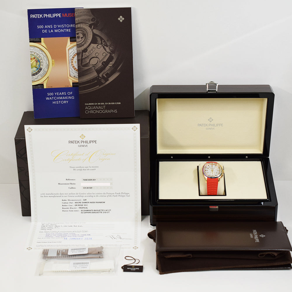 Patek Philippe Aquanaut Luce Rainbow Chronograph 39.9mm 7968/300R-001 – MOP Rainbow Diamond Dial