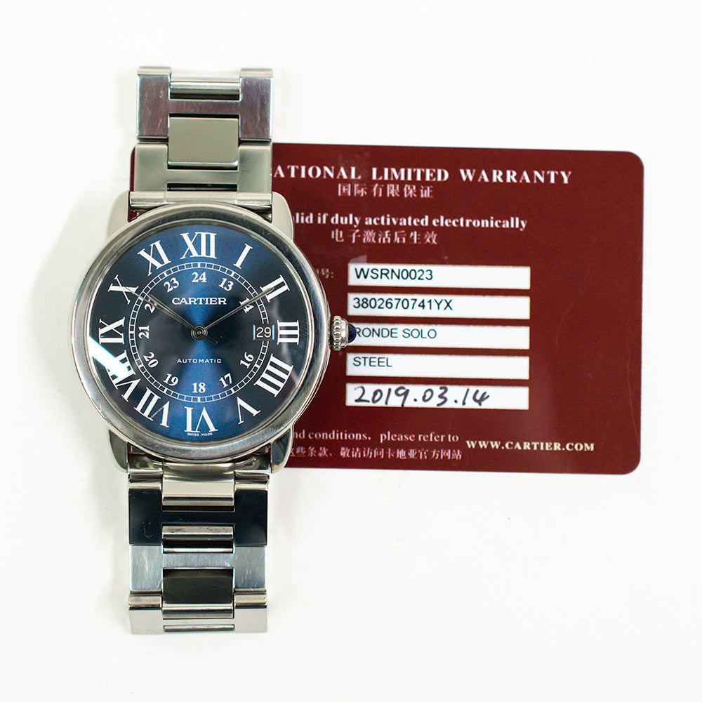 Cartier Ronde Solo de Cartier XL 42mm WSRN0023 – Blue Roman Dial