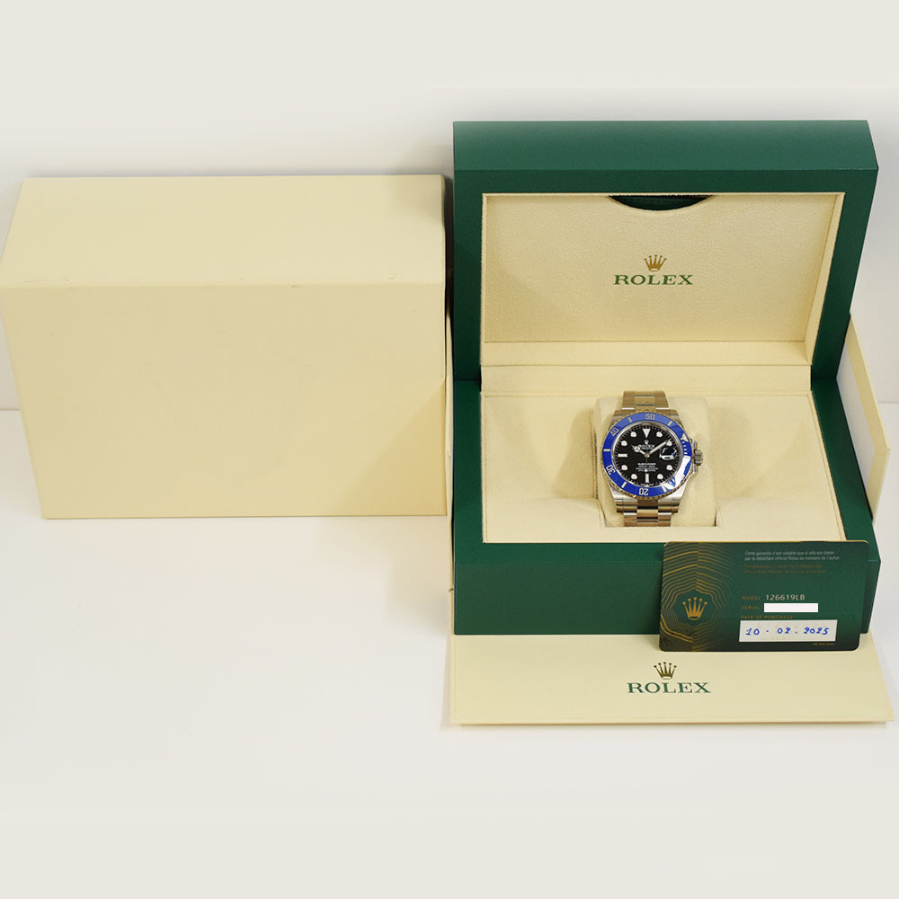 Rolex Submariner Date 41mm White Gold Blue Bezel 126619LB – Black Dial
