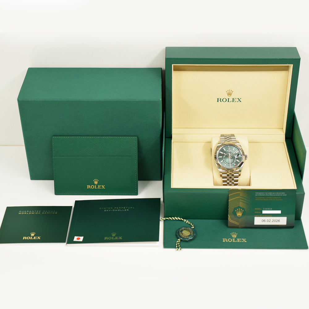 Rolex Sky-Dweller 42mm Steel and White Gold 336934 – Green Dial