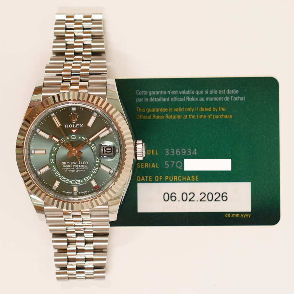 Rolex Sky-Dweller 42mm Steel and White Gold 336934 – Green Dial