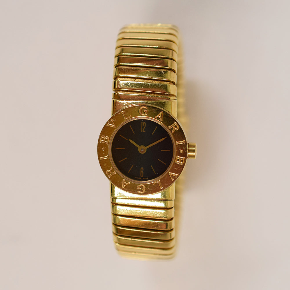 Bvlgari Bvlgari Tubogas 19mm Yellow Gold BB192T – Black Dial