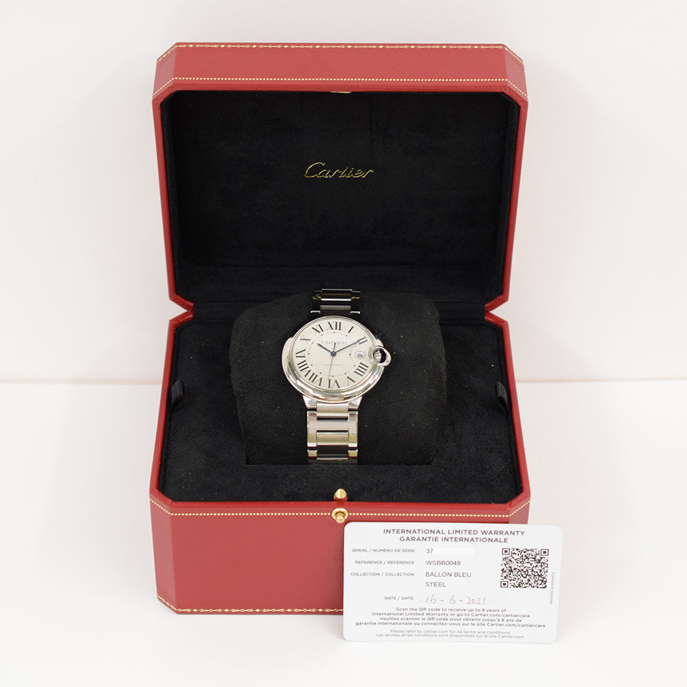 Cartier Ballon Bleu 42mm Steel WSBB0049 – Silver Roman Dial