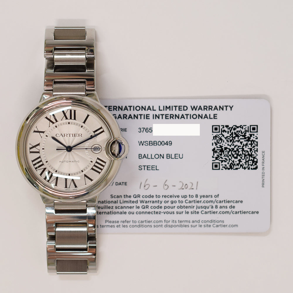 Cartier Ballon Bleu 42mm Steel WSBB0049 – Silver Roman Dial