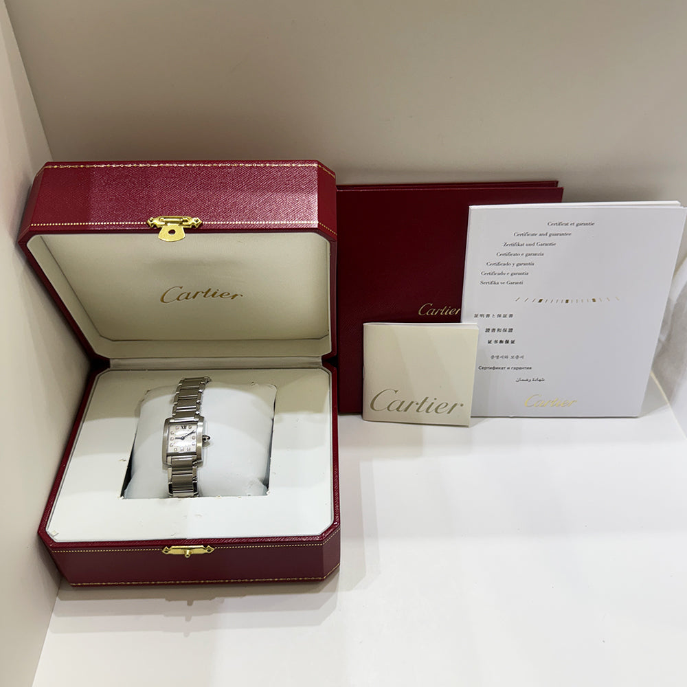 Cartier Tank Française Small Diamond Dial Steel WE110006 – Silver Diamond Dial