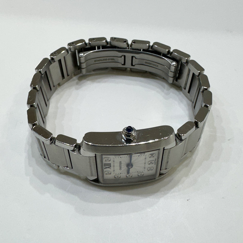 Cartier Tank Française Small Diamond Dial Steel WE110006 – Silver Diamond Dial
