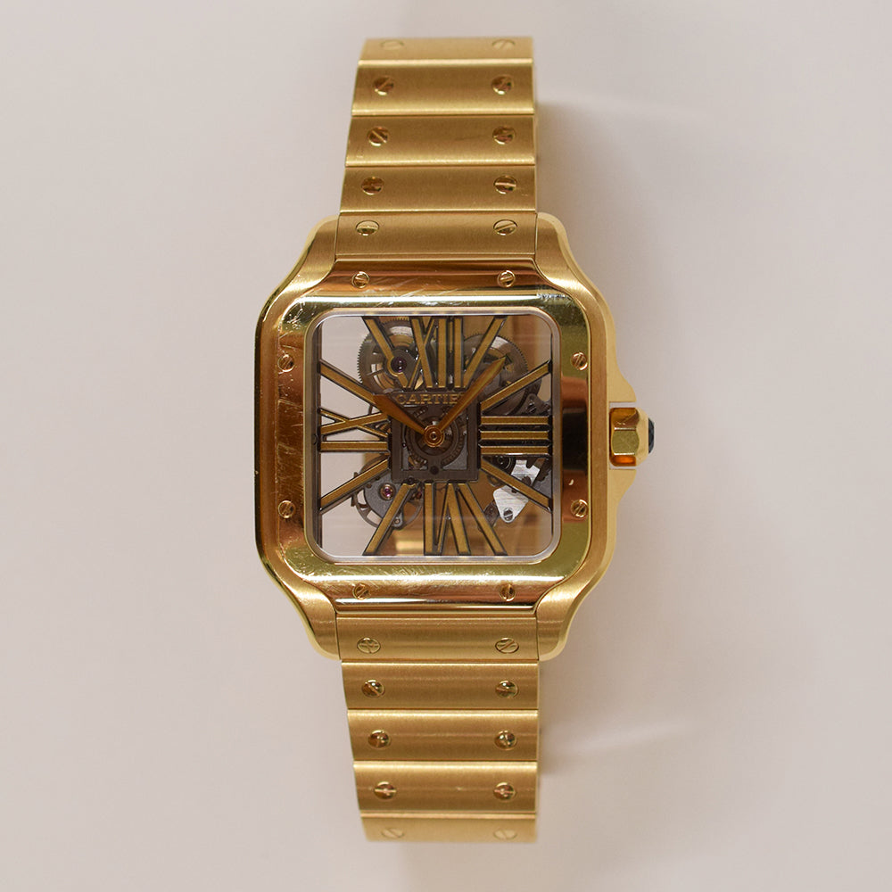 Cartier Santos de Cartier Skeleton 39.7mm Yellow Gold WHSA0042 – Skeleton Dial