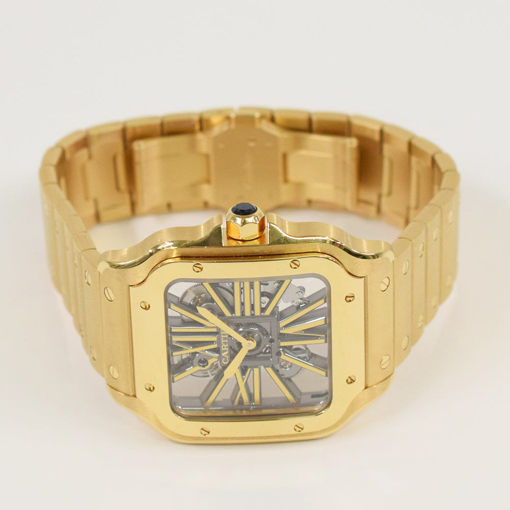 Cartier Santos de Cartier Skeleton 39.7mm Yellow Gold WHSA0042 – Skeleton Dial