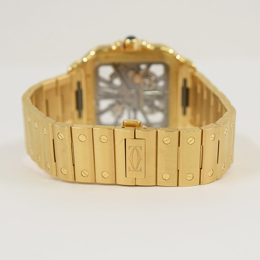 Cartier Santos de Cartier Skeleton 39.7mm Yellow Gold WHSA0042 – Skeleton Dial