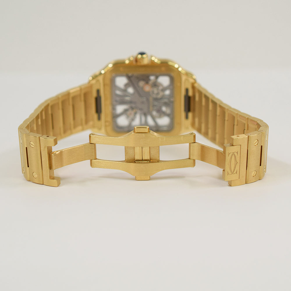 Cartier Santos de Cartier Skeleton 39.7mm Yellow Gold WHSA0042 – Skeleton Dial