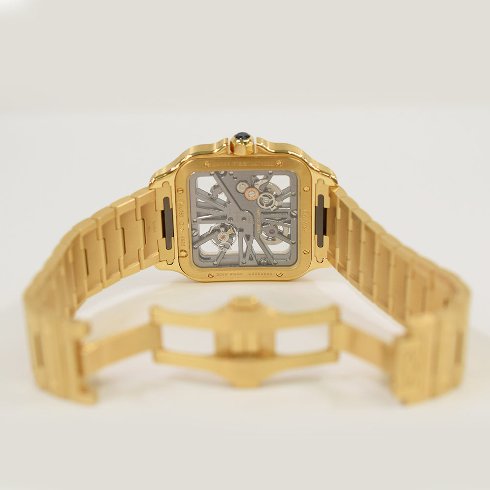 Cartier Santos de Cartier Skeleton 39.7mm Yellow Gold WHSA0042 – Skeleton Dial