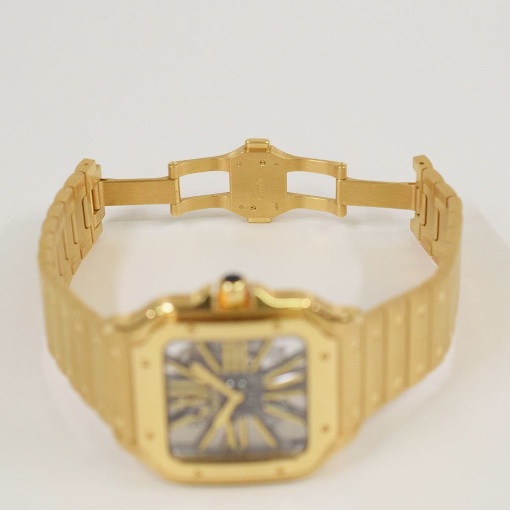 Cartier Santos de Cartier Skeleton 39.7mm Yellow Gold WHSA0042 – Skeleton Dial