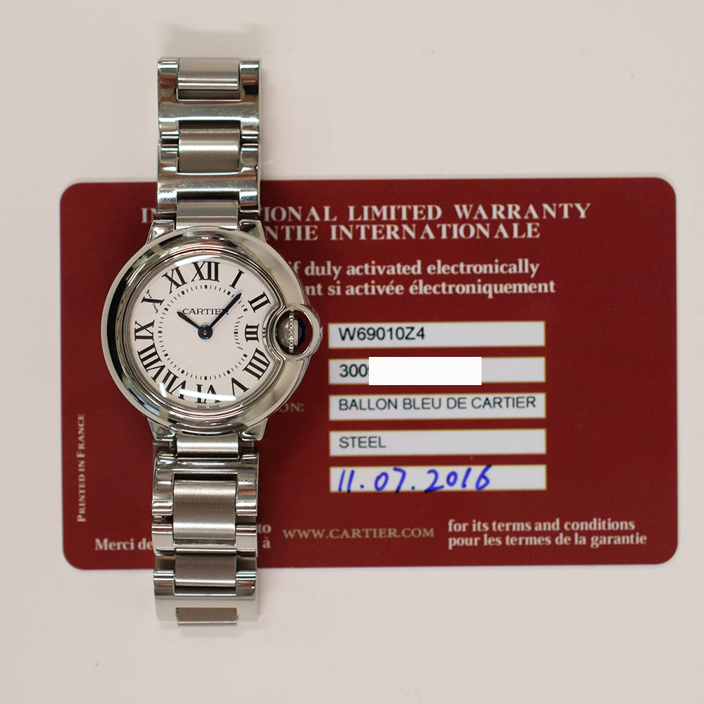 Cartier Ballon Bleu de Cartier 28mm Steel W69010Z4 – White Roman Dial