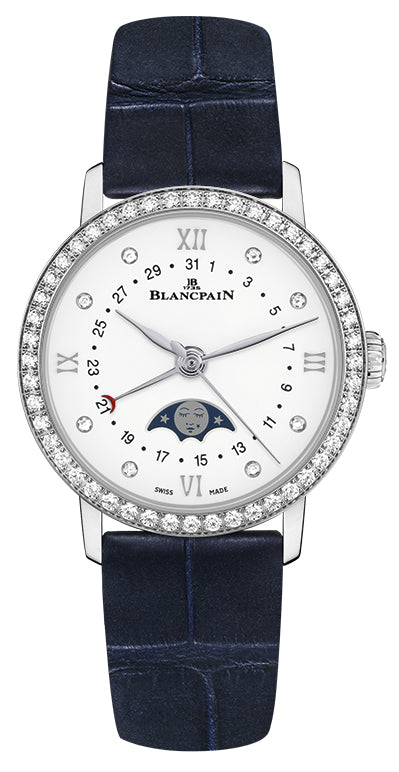 Blancpain Villeret Quantieme Phases de Lune Diamond Steel Blue Alligator (6106-4628-55A)