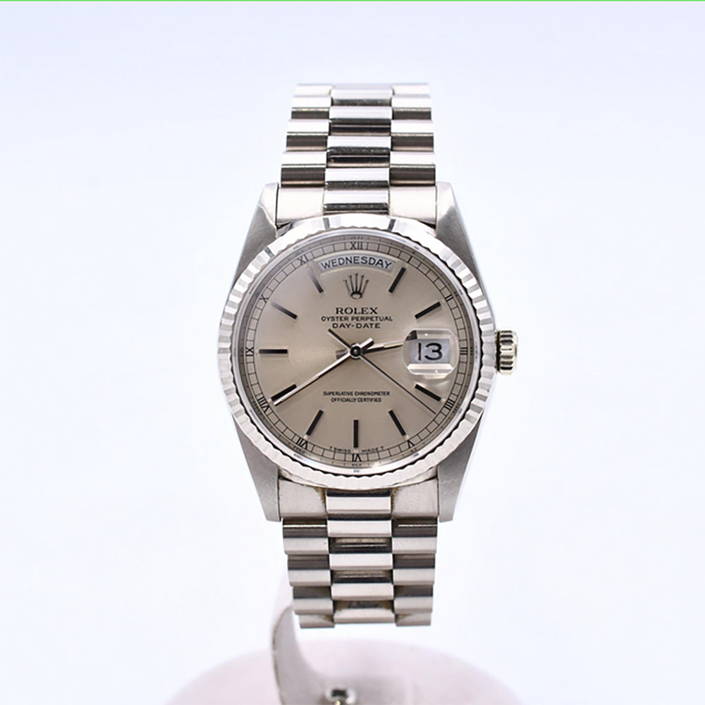 Rolex Day-Date 36mm White Gold 18239 – Silver Dial