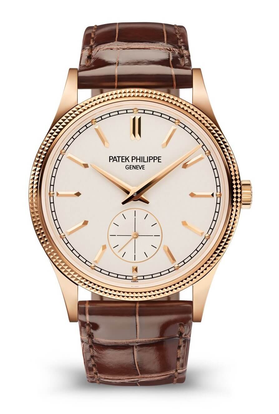 Patek Philippe Calatrava Clous de Paris Rose Gold Chocolate Alligator Men’s Watch (6119R-001)